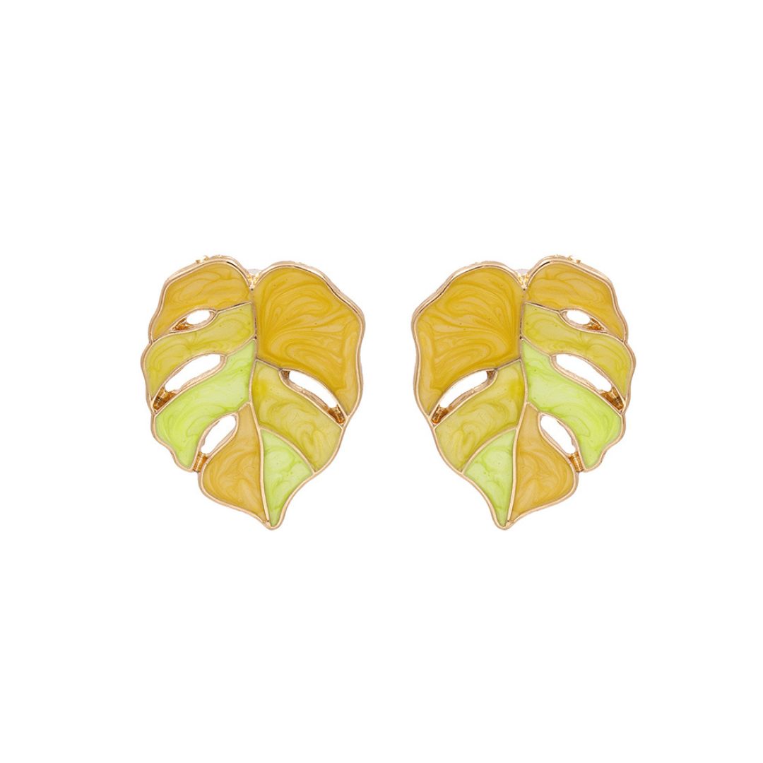 Aretes con Forma Hoja Monstera