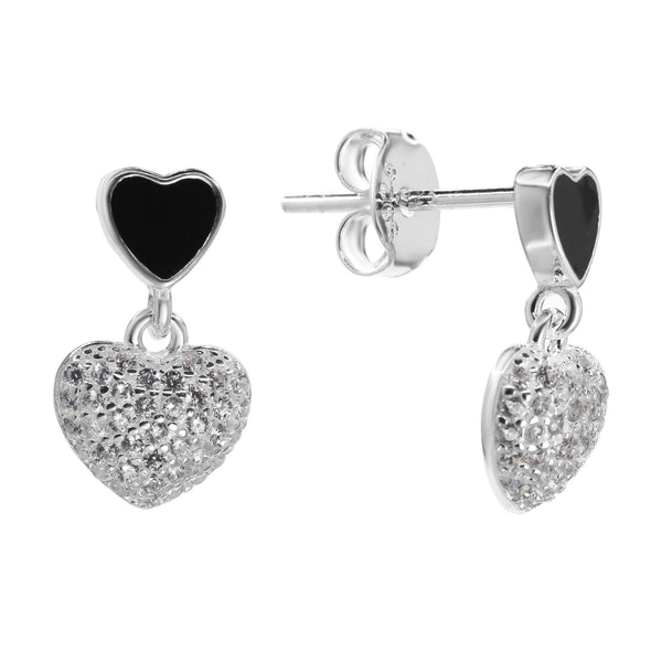 Aros Plata 925 Doble Corazón