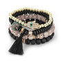 Pulsera Bohemia para la suerte y Protección (Negro)