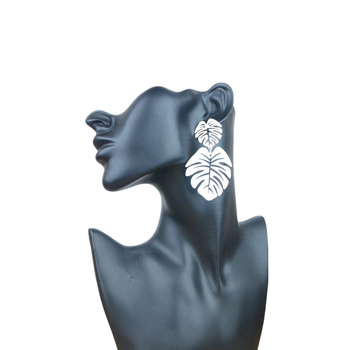 Aretes Colgantes Doble Hoja Monstera