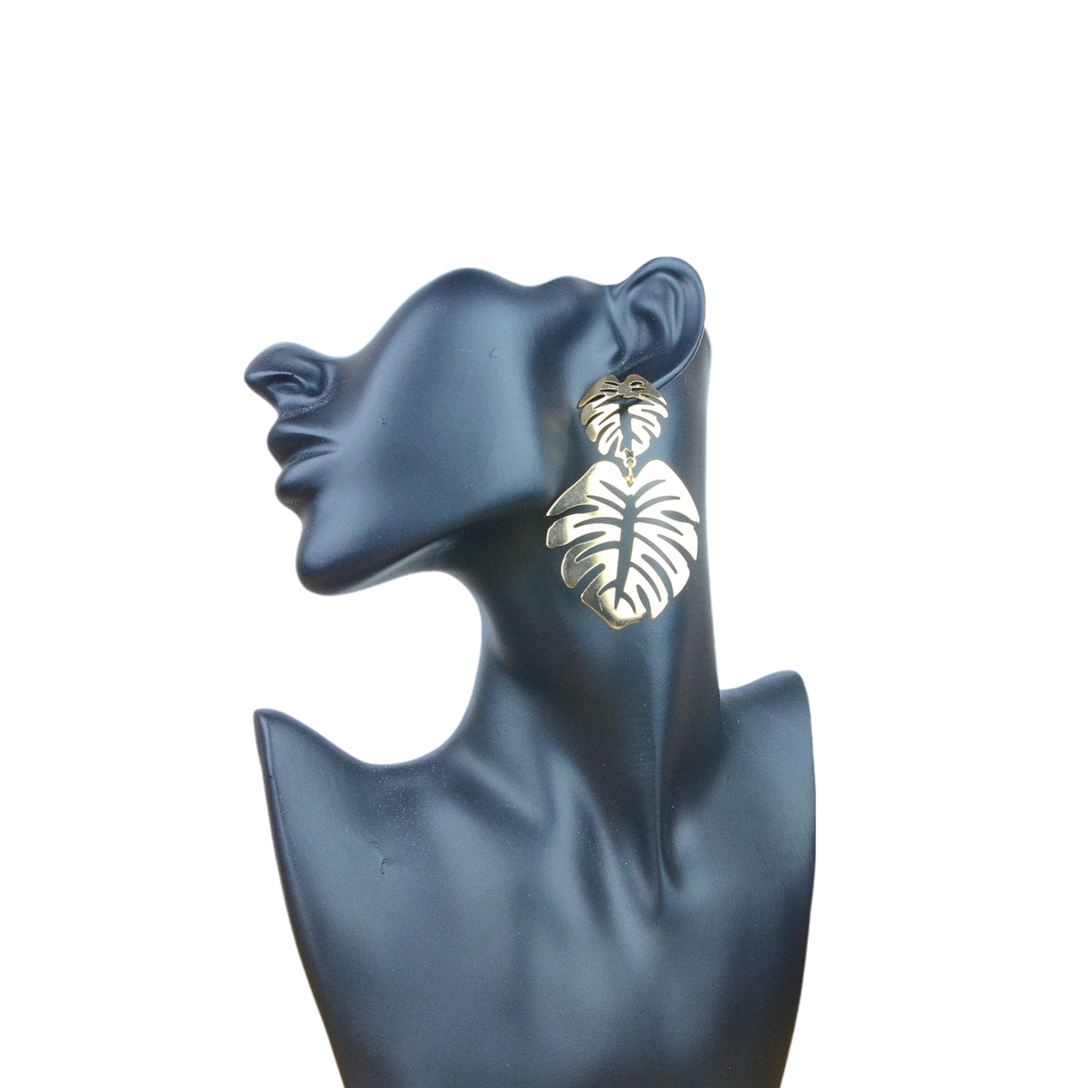 Aretes Colgantes Doble Hoja Monstera