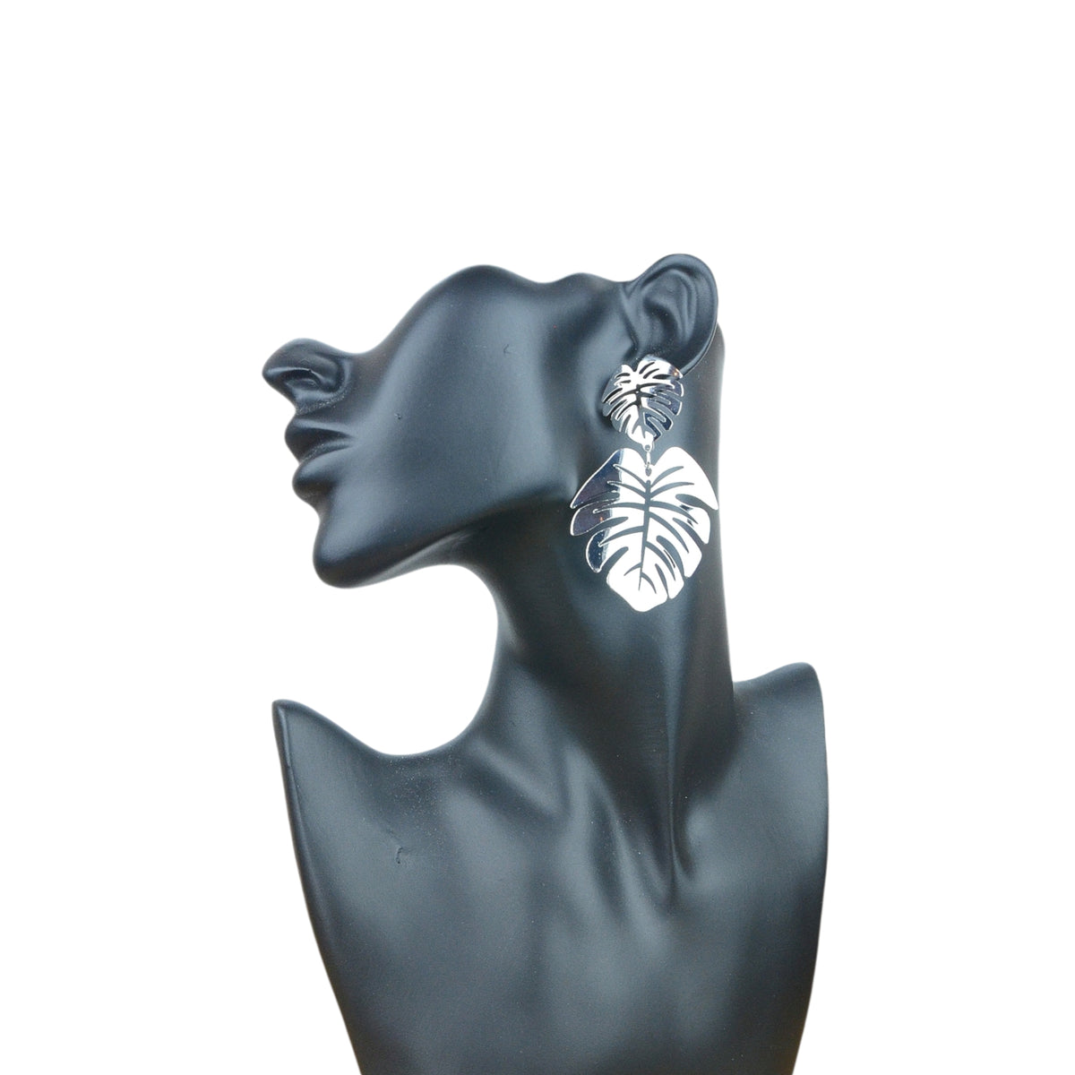 Aretes Colgantes Doble Hoja Monstera