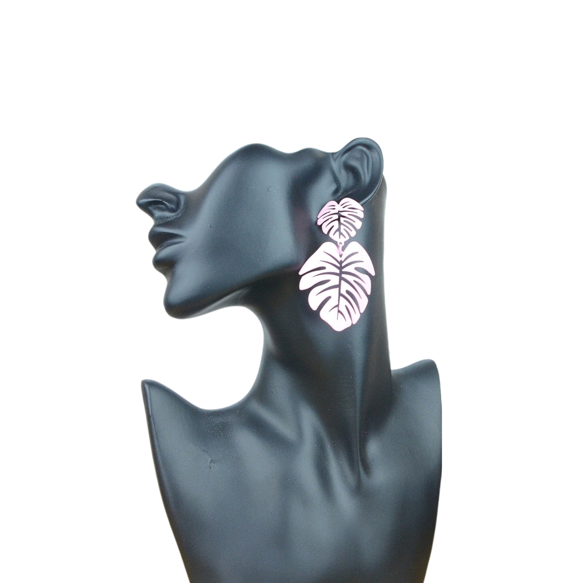 Aretes Colgantes Doble Hoja Monstera