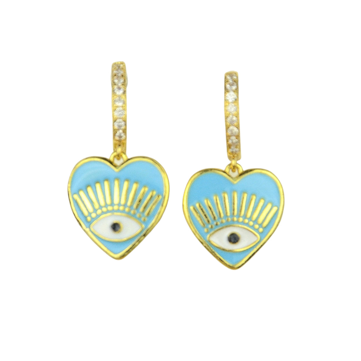 Aros de Corazón con Ojo Turco