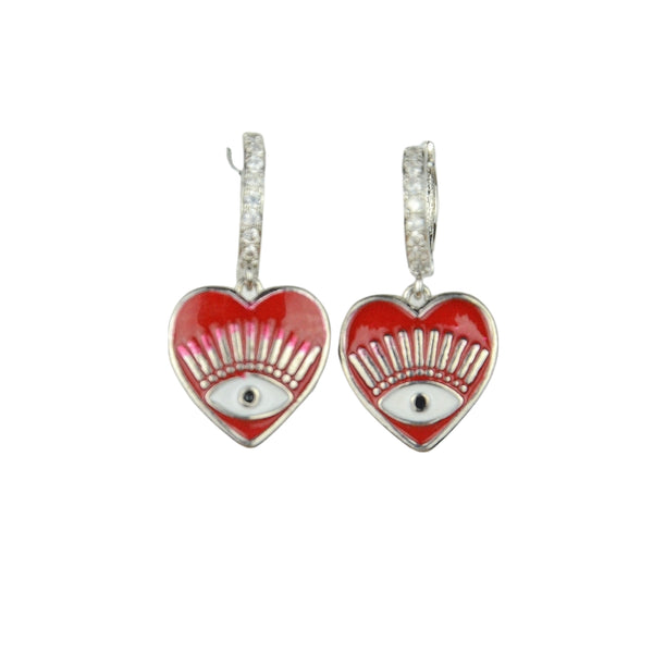 Aros de Corazón con Ojo Turco
