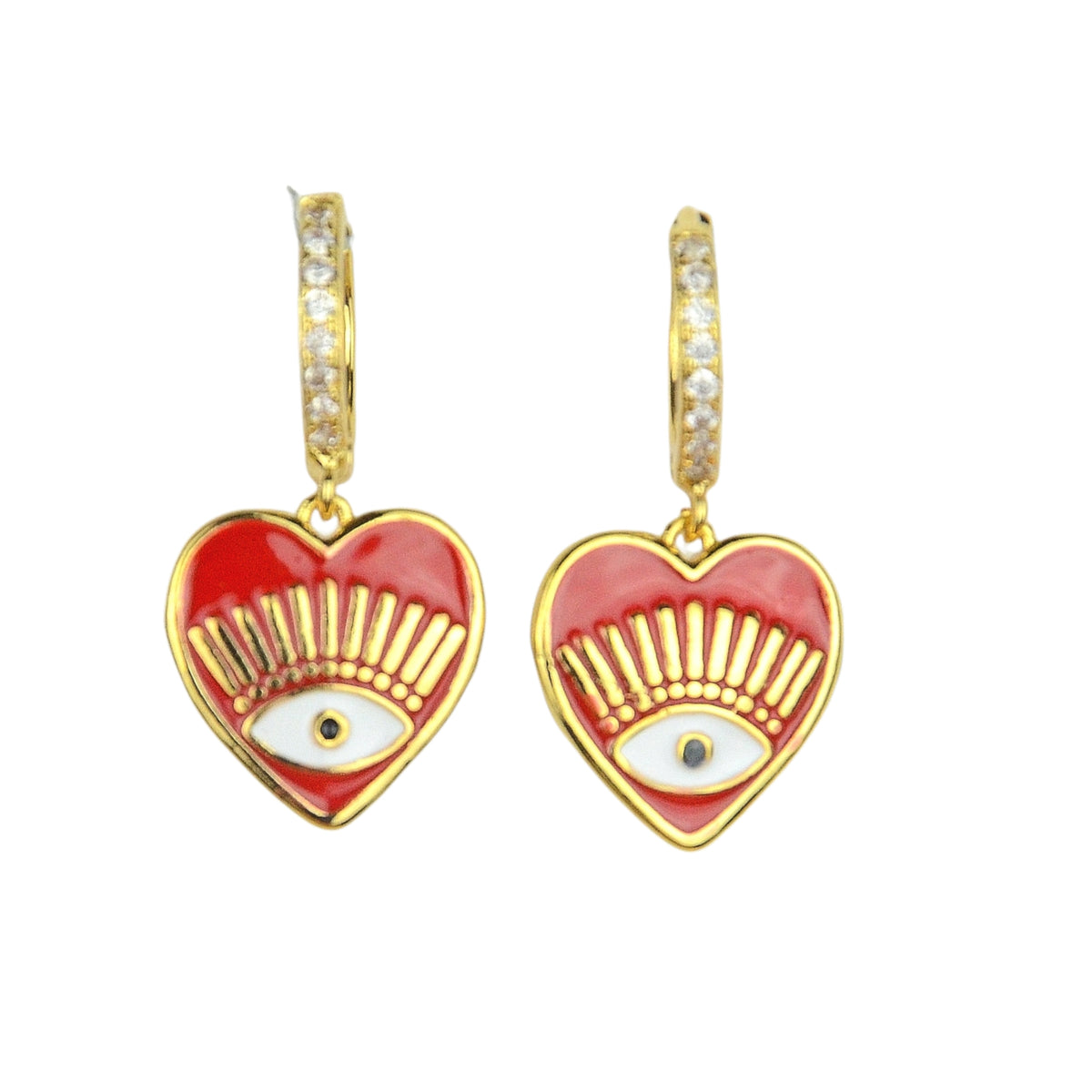Aros de Corazón con Ojo Turco