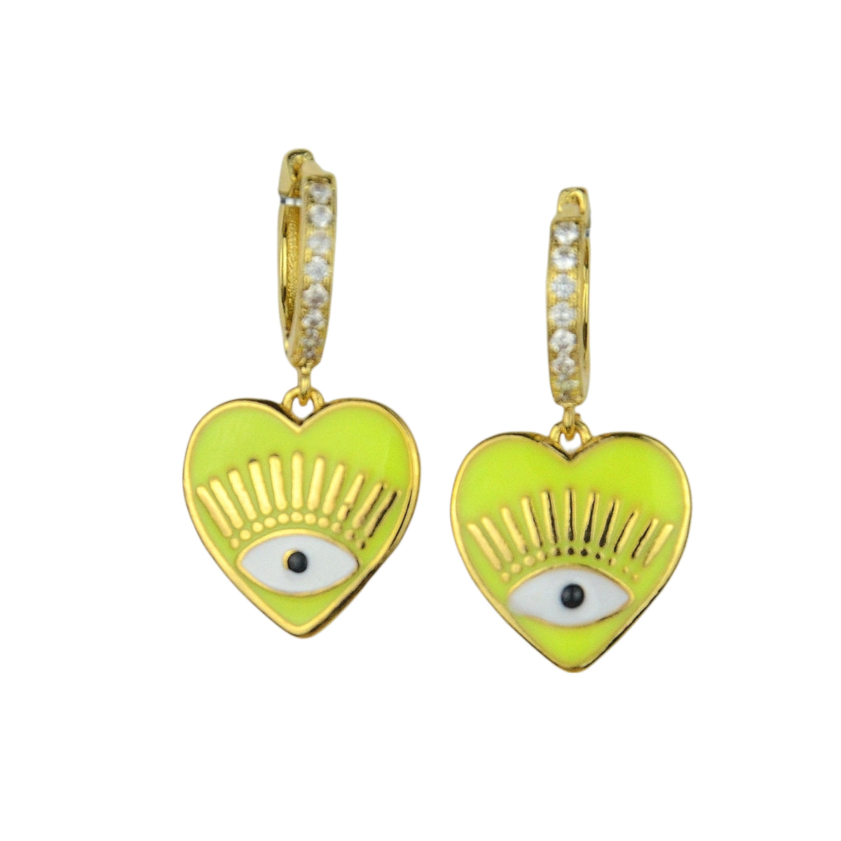 Aros de Corazón con Ojo Turco