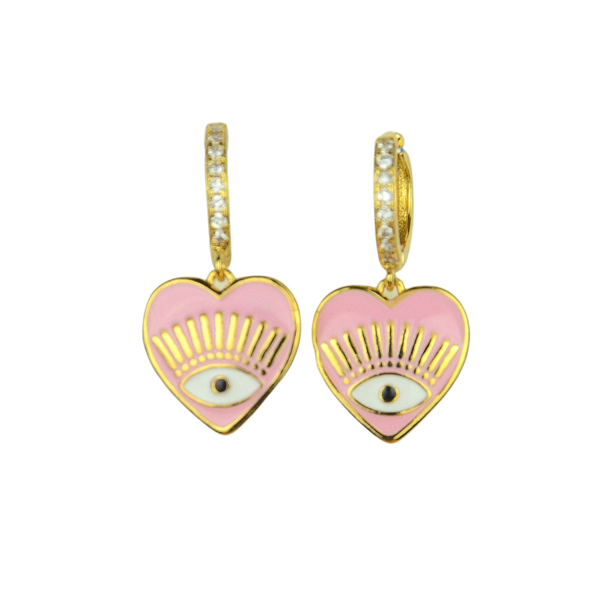 Aros de Corazón con Ojo Turco