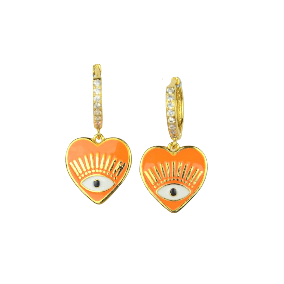 Aros de Corazón con Ojo Turco