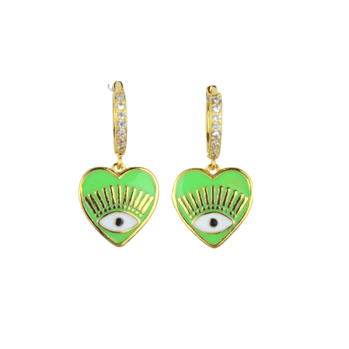 Aros de Corazón con Ojo Turco