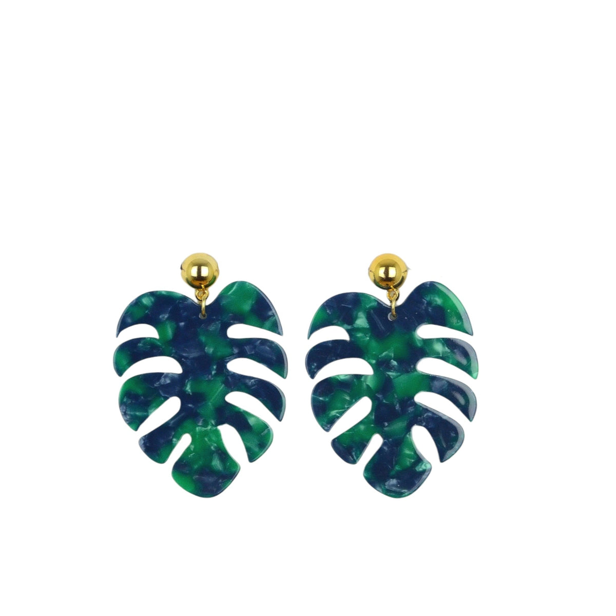 Aretes Colgantes Hoja Monstera Acrílico