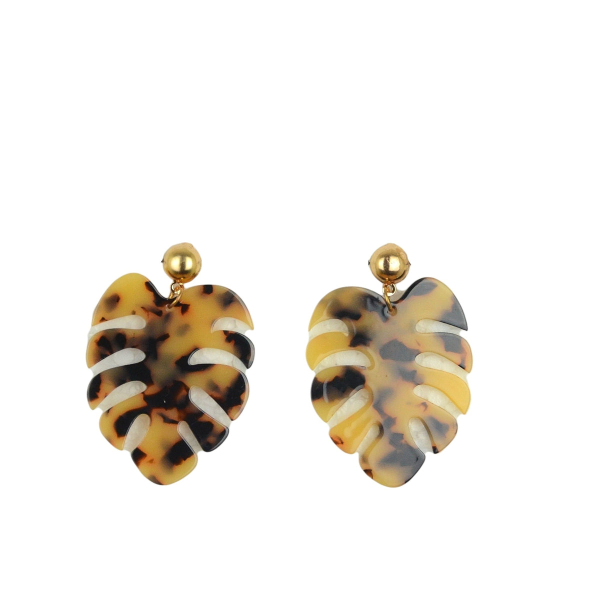 Aretes Colgantes Hoja Monstera Acrílico