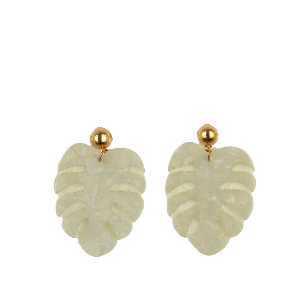 Aretes Colgantes Hoja Monstera Acrílico