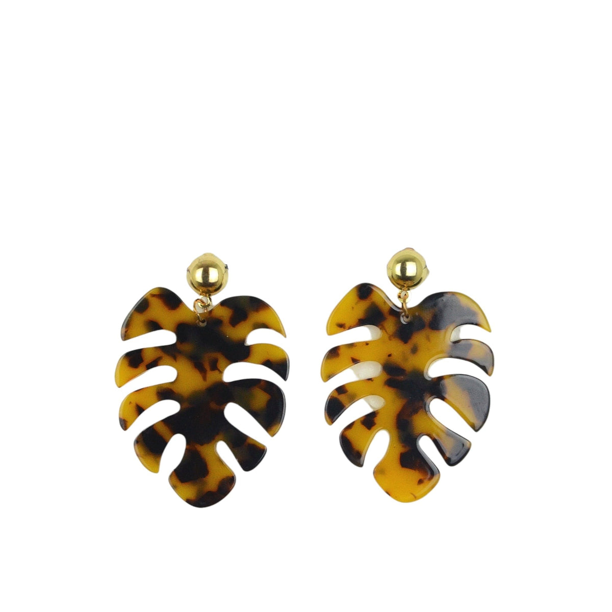 Aretes Colgantes Hoja Monstera Acrílico