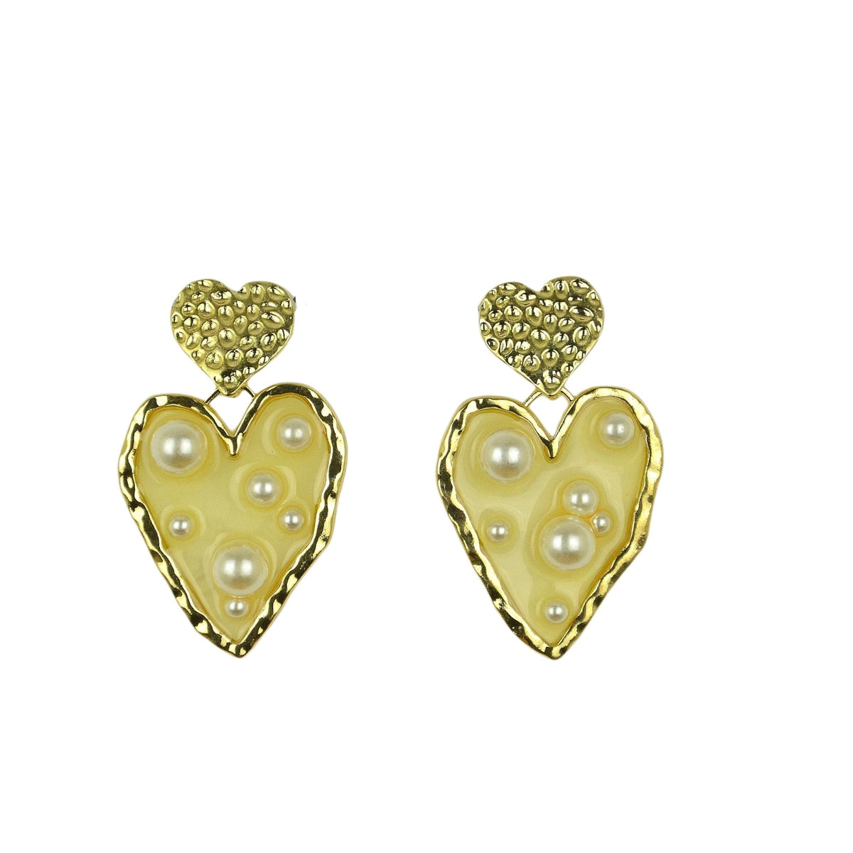 Colgantes de Corazón Irregular con Perlas