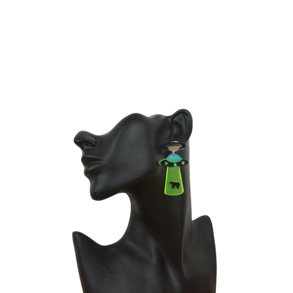 Pendientes Modernos de Ovni Colgante