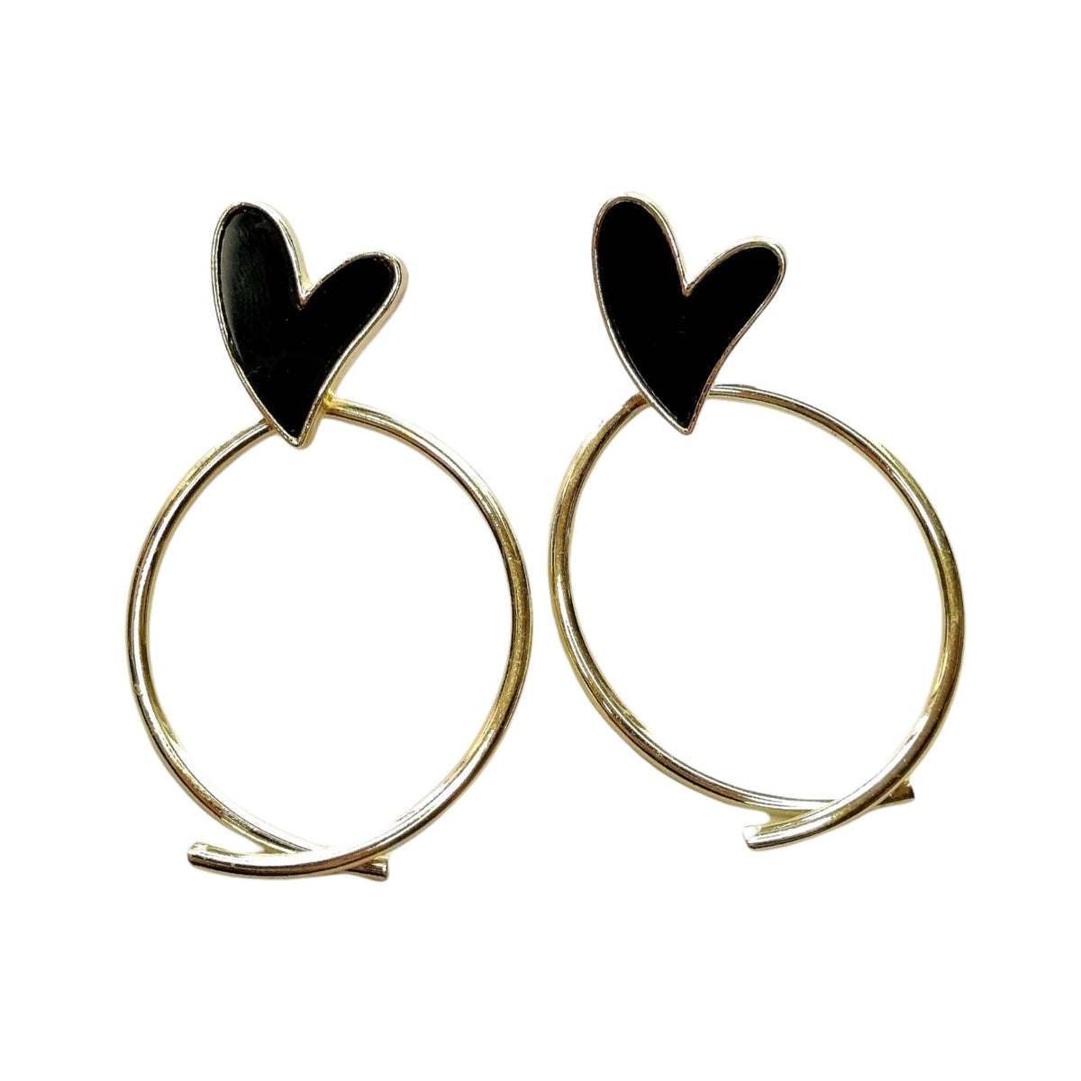 Aretes con Forma de Argolla con Corazón