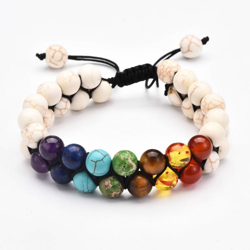 Pulsera de 7 Chakras con piedras naturales (Blanco)